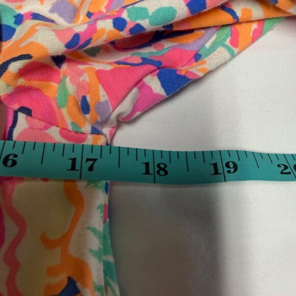 Lilly Pulitzer Laurana Off-Shoulder Dress Coral Reef Seacret M EUC - Picture 10 of 11